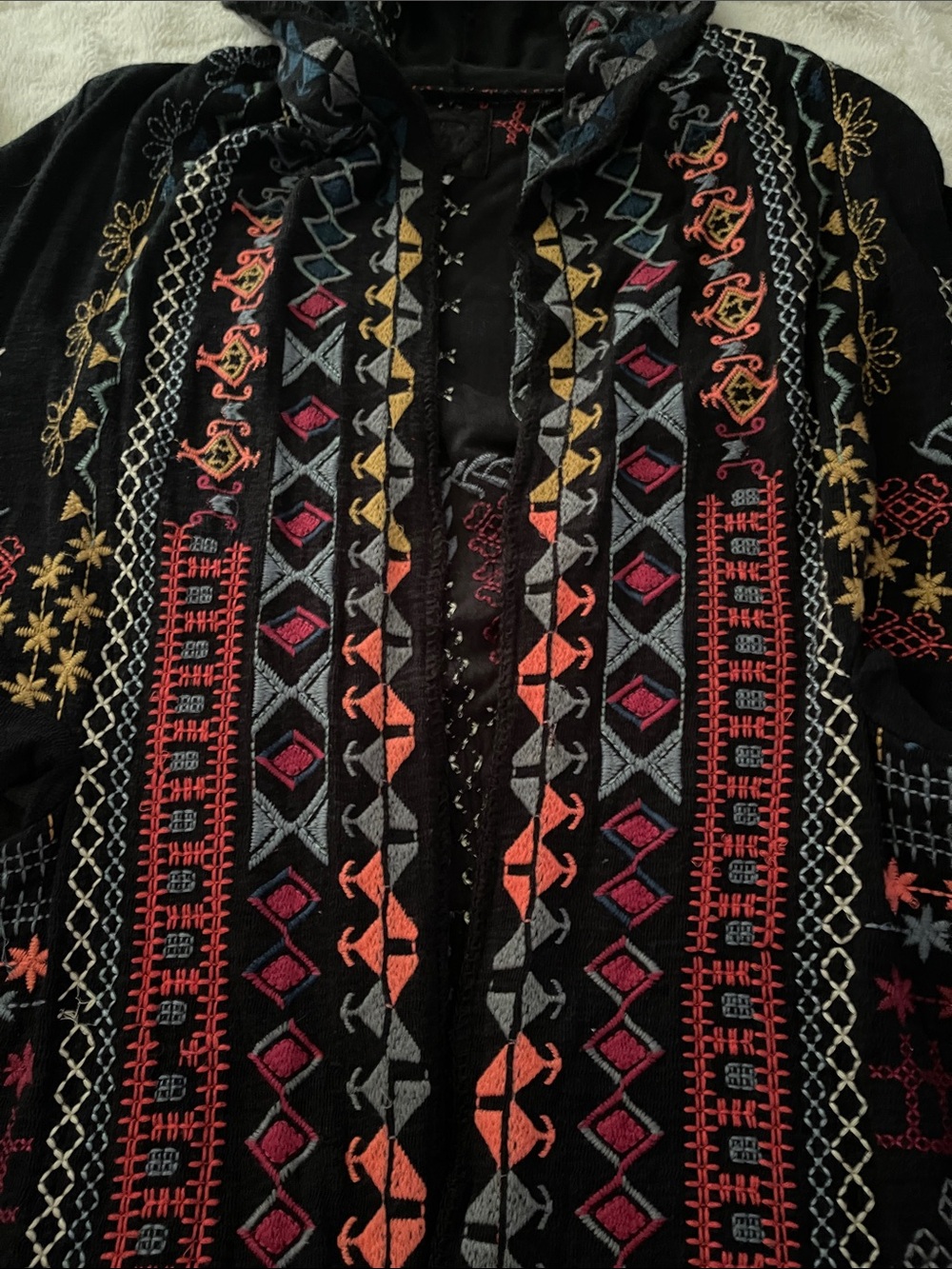 Crochet cardigan hooded sweater Women’s XS black 19 x 39.5 approximately - Picture 3 of 6